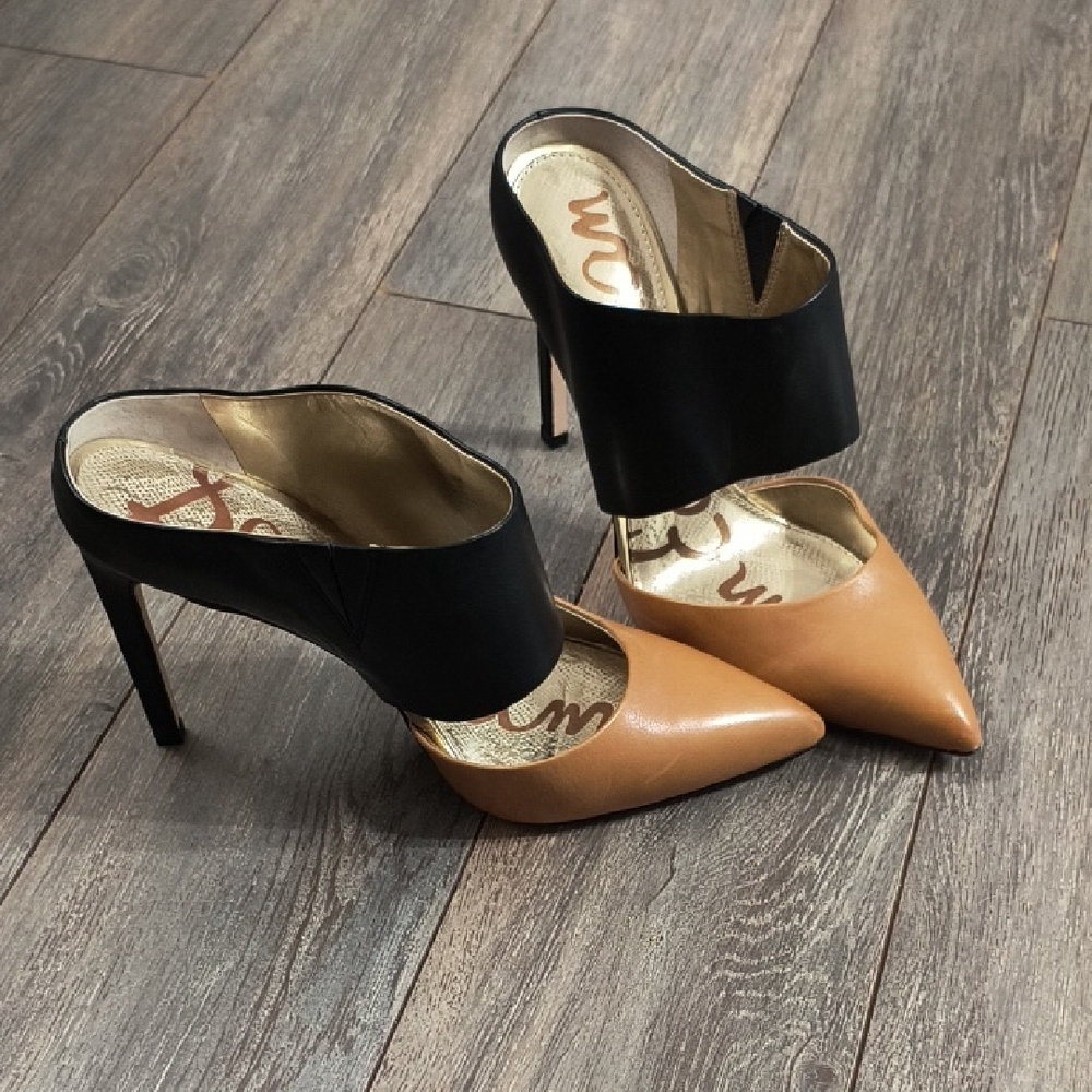 Sam Edelman Black and Tan Heels